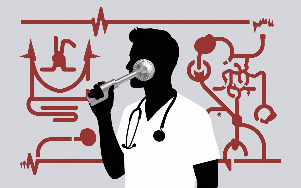 Médecin avec ridoki visage