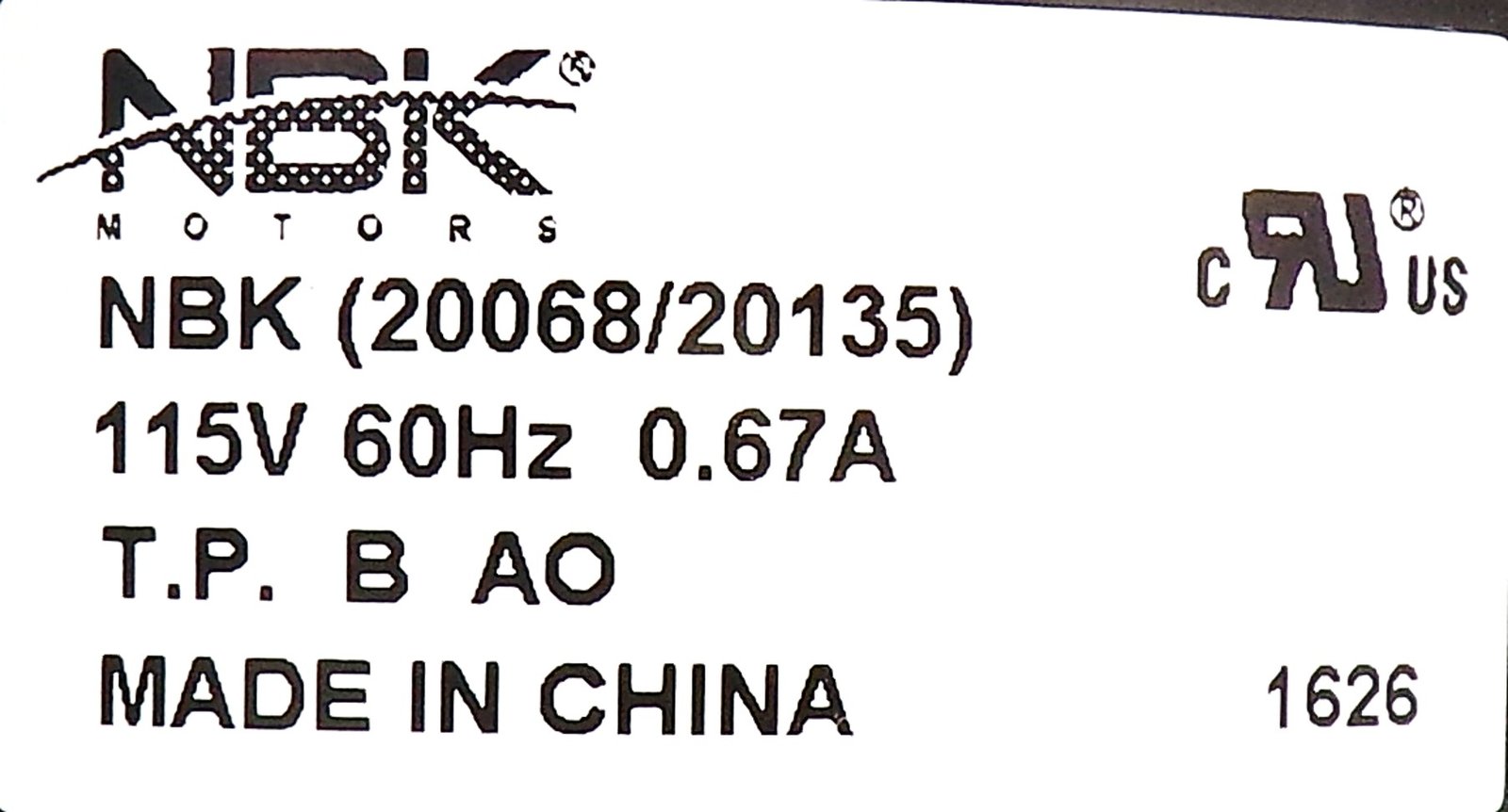 NBK-20068 BLOWER MOTOR 115V, 60HZ, 3000 RPM, 0.29A - Image 6