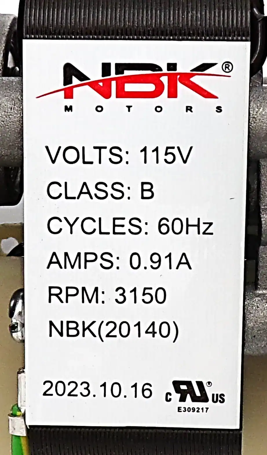 NBK-20140 BLOWER MOTOR, EXHAUST 115V, 60HZ, 3150 RPM, 0.91A - Image 4