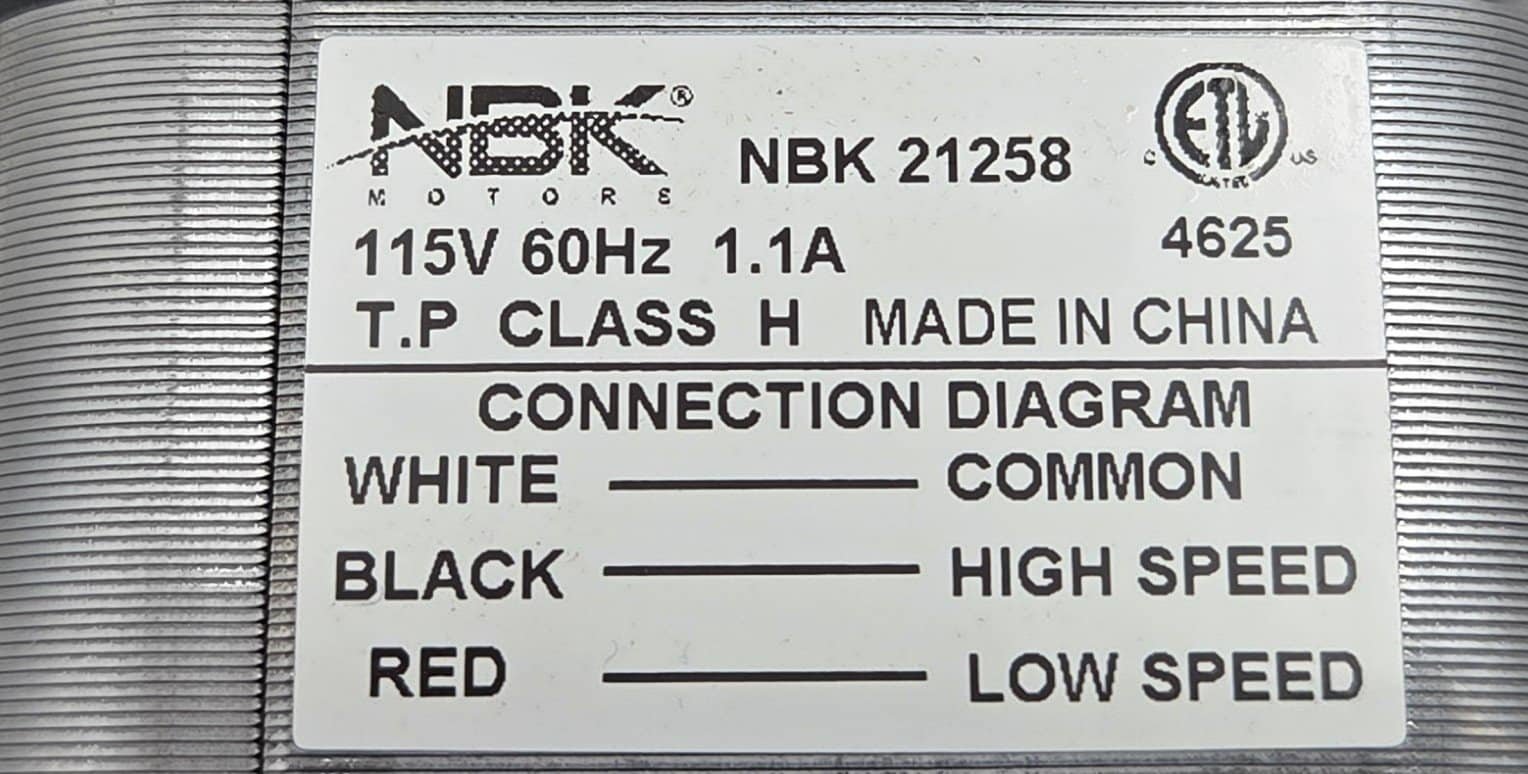 NBK-21258 BLOWER MOTOR, DOUBLE FAN 2 SPEED 115V - Image 4