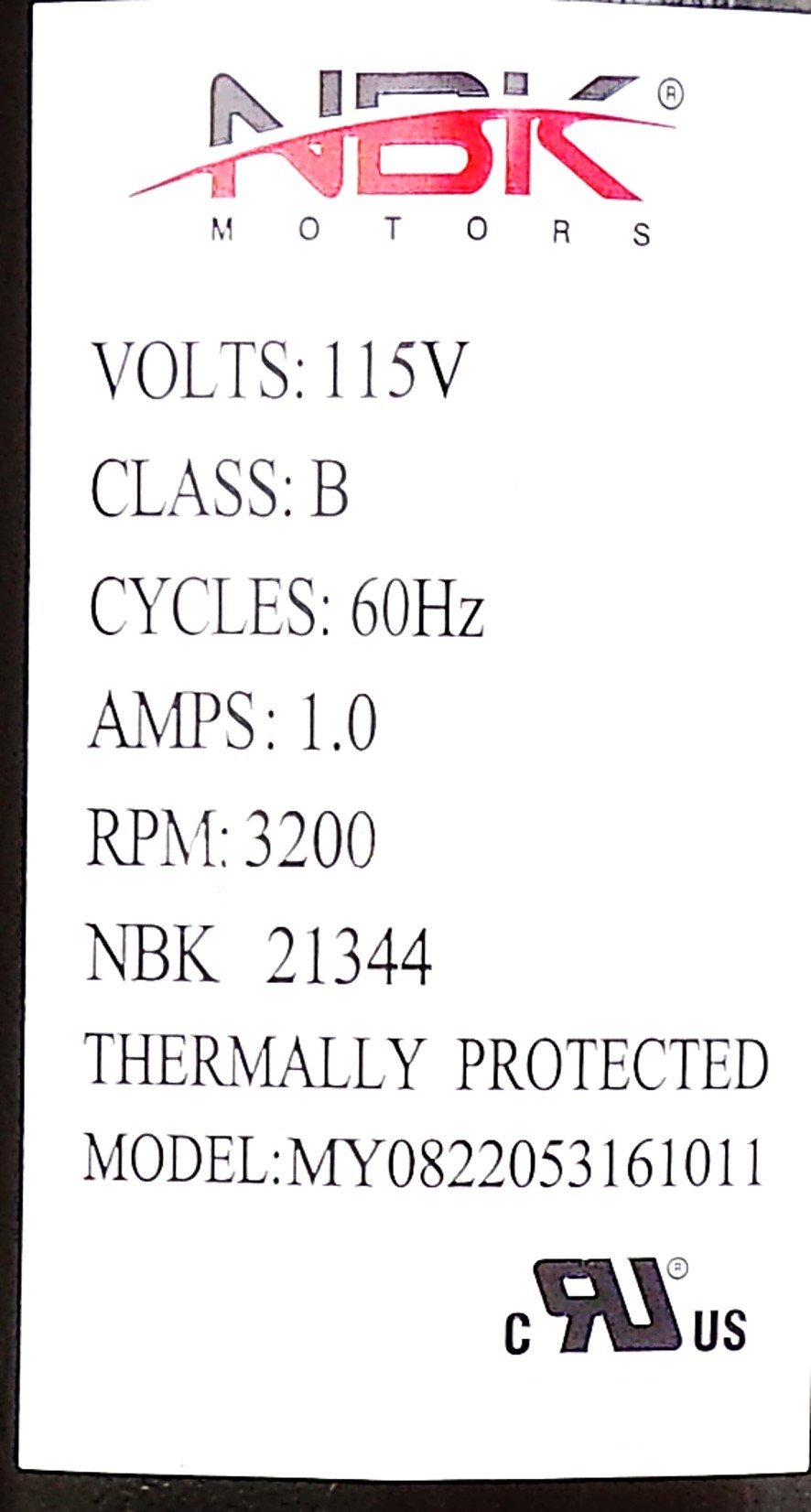 NBK-21344 INDUCER MOTOR 115V, 1/15 HP - Image 3