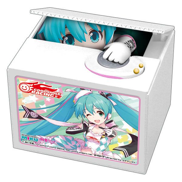 Nendo Addicts - Hatsune Miku Talking Coin Bank Racing Miku 2019 White