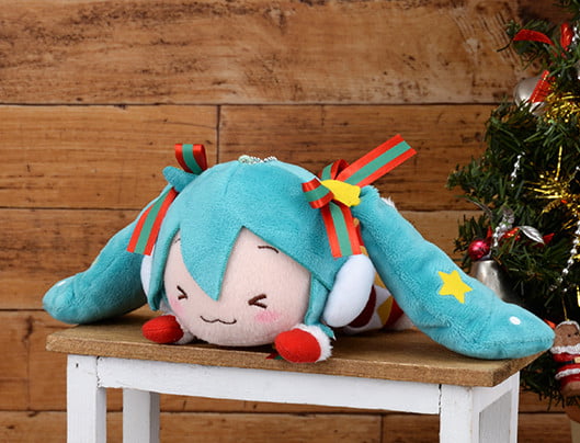 Nendo Addicts - Taito - Vocaloid Hatsune Miku Xmas Eyes Closed Keychain Plush