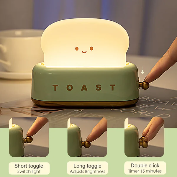 Nendo Addicts - Cute Toast Lamp Night Light 1