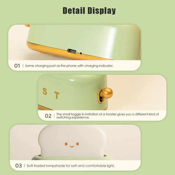 Nendo Addicts - Cute Toast Lamp Night Light 3