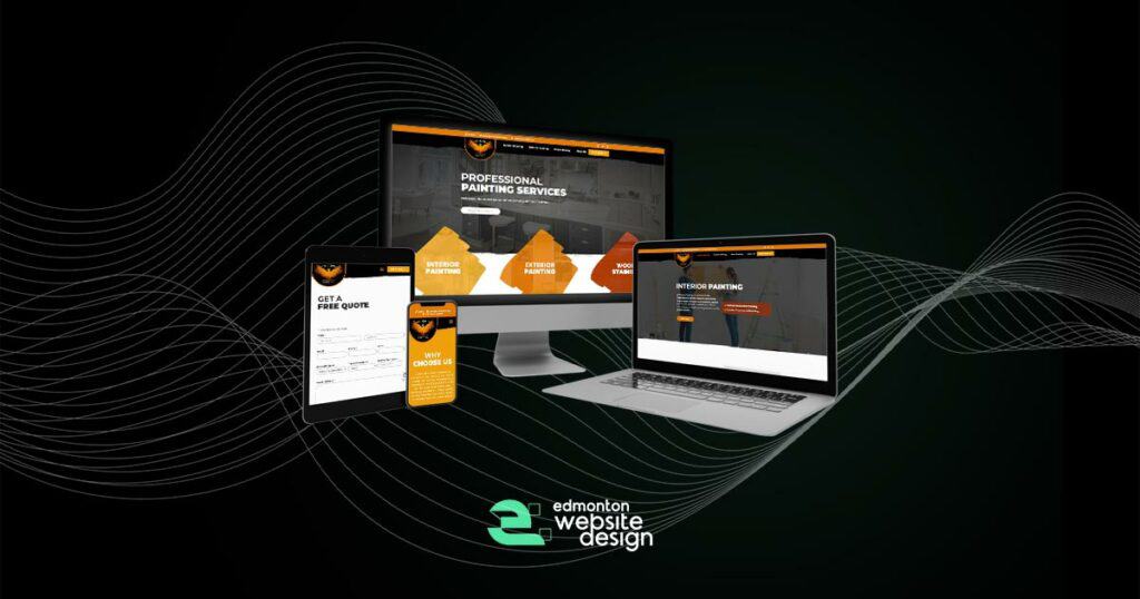 Modern digital website design showcasing responsive layouts for Neo Digital painting services.