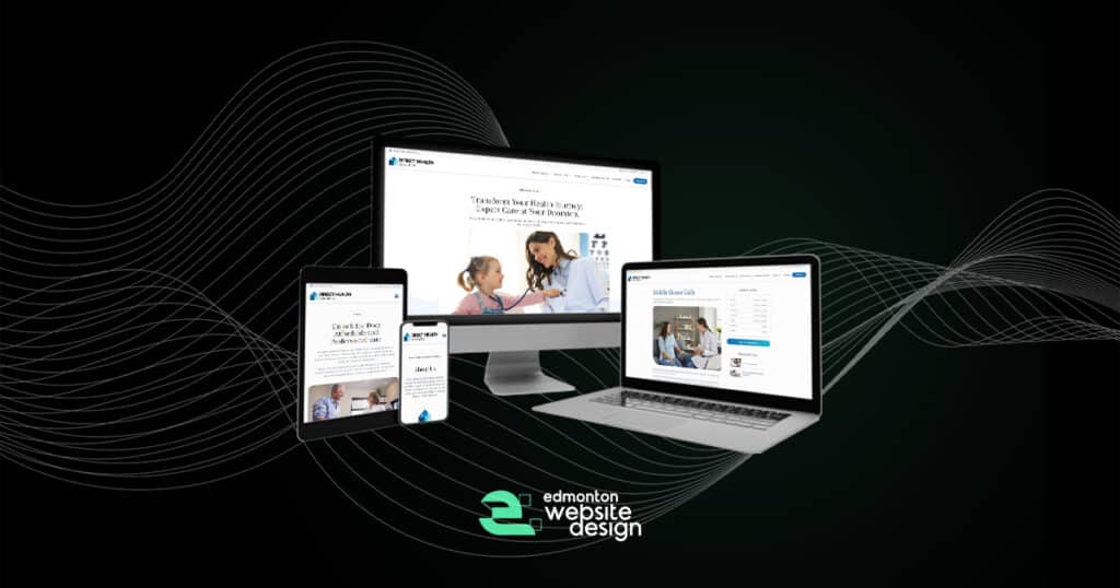 Modern healthcare website design showcased on multiple devices emphasizing responsive web development.