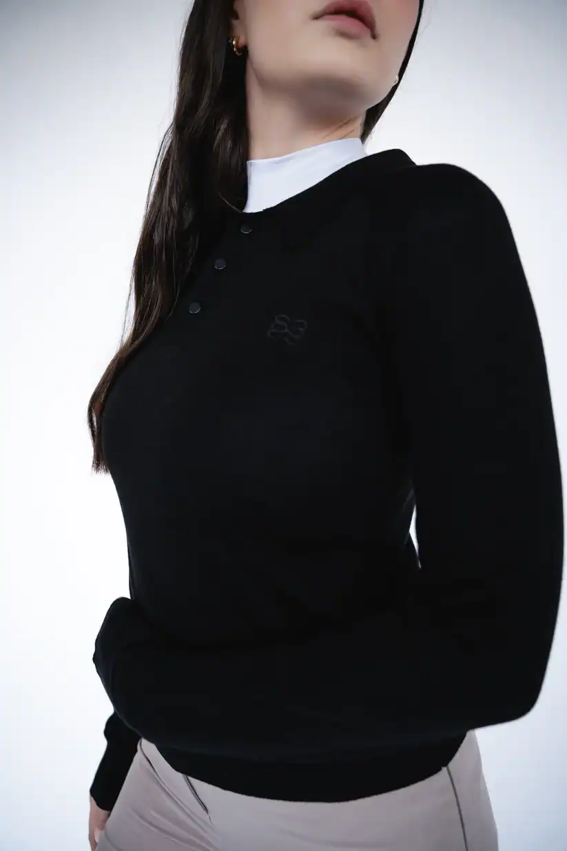CSARA_Raven_Knitted_Polo