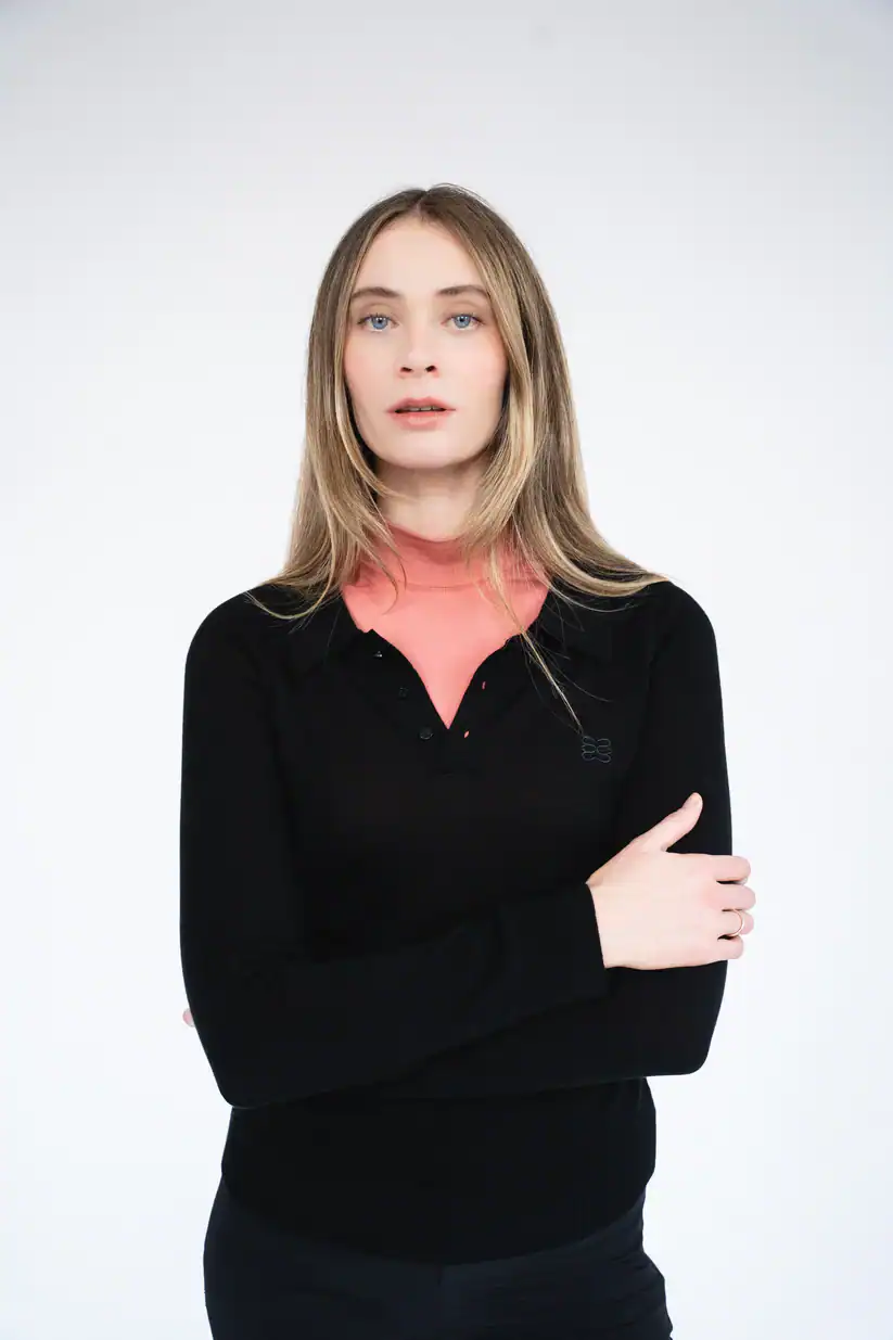 csara-raven-long-sleeved-knit-polo-black-womens-golf-knit-front