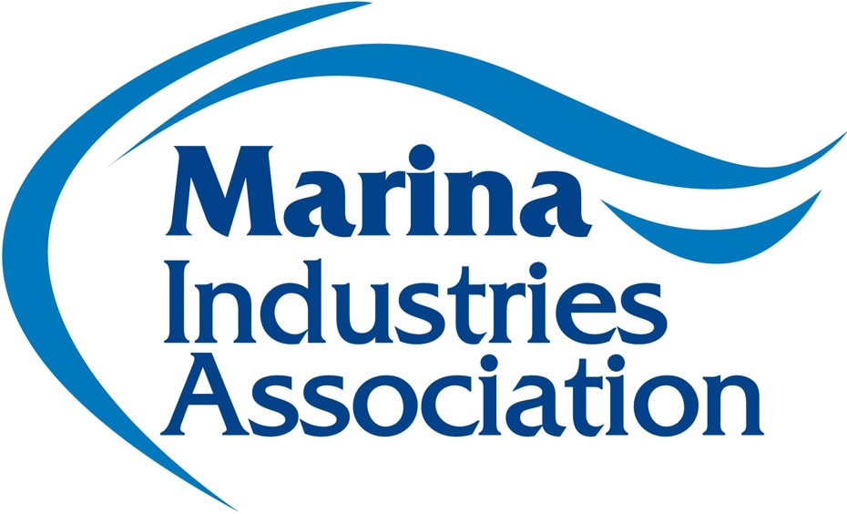 Marina Industries Association logo with blue waves and text.