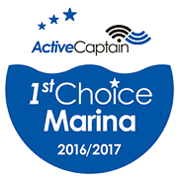Active Captain 1st Choice Marina badge for 2016/2017.