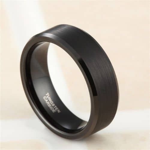 brushed black ring for men modern style design tungsten 6mm 8mm