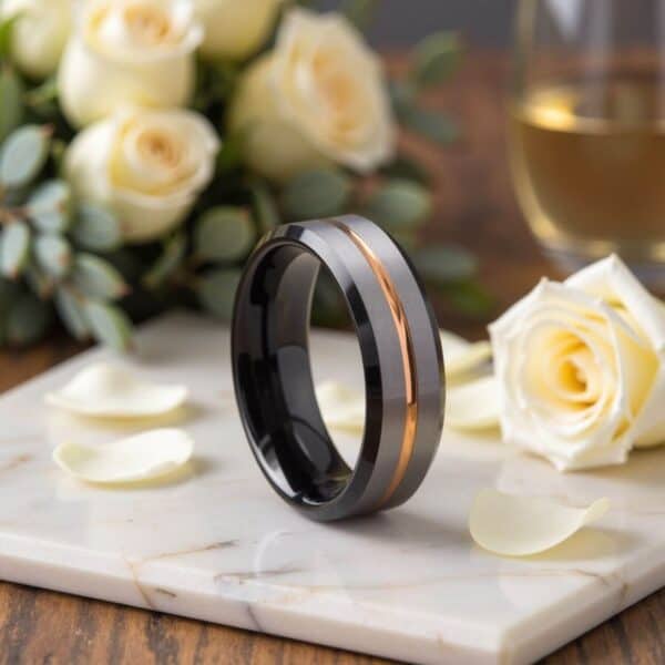 Male Wedding Band in tungsten