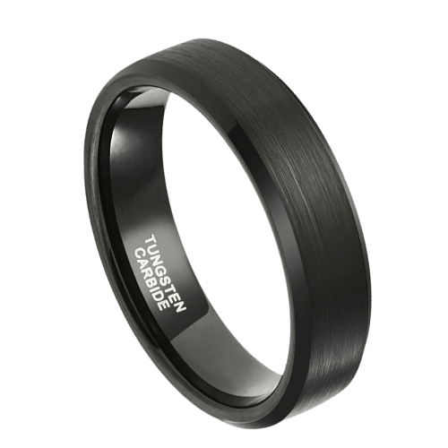 black mens ring wedding anniversary engagement band 6mm 8mm tungsten ring in all sizes
