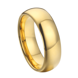 mens gold ring for wedding anniversary engagement band polished 6mm 8mm traditional ring in all sizes