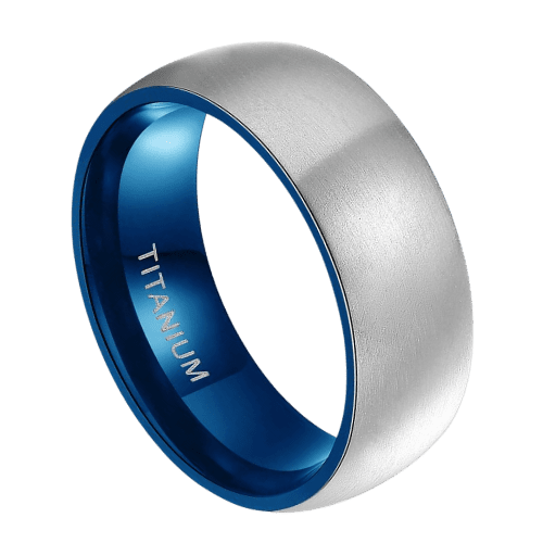 mens silver ring wedding anniversary engagement brushed titanium band in all sizes