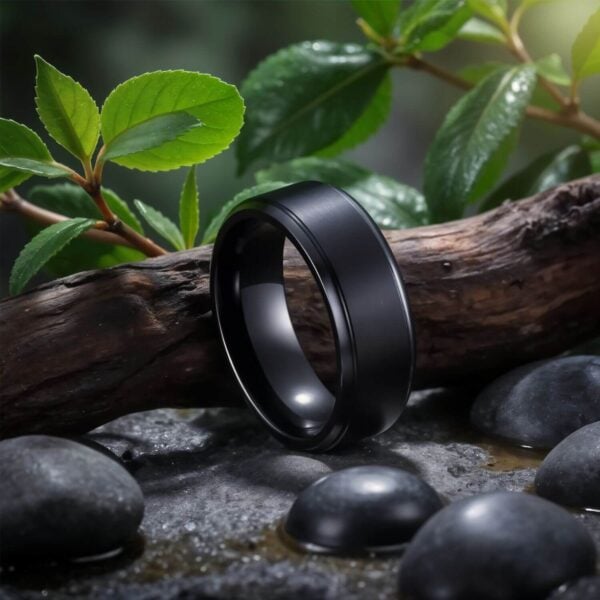 Mens Black Titanium Ring
