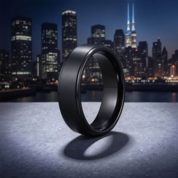 Black Wedding Band for Men