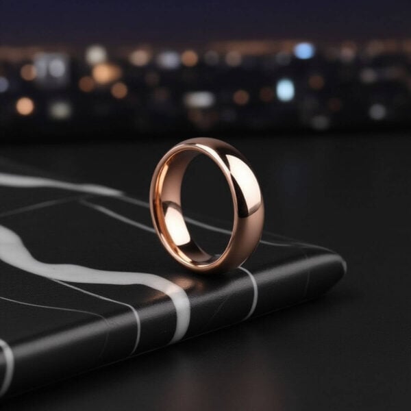 Elegant Guys Ring made with Rose Gold