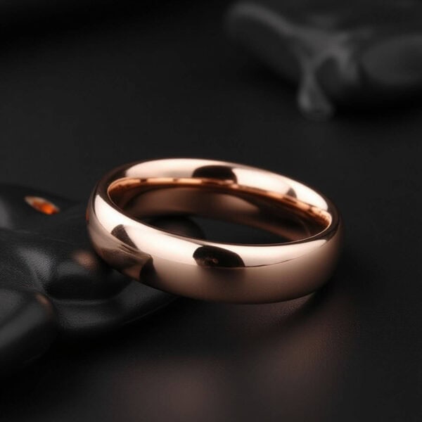 Elegant polished rose gold ring for men