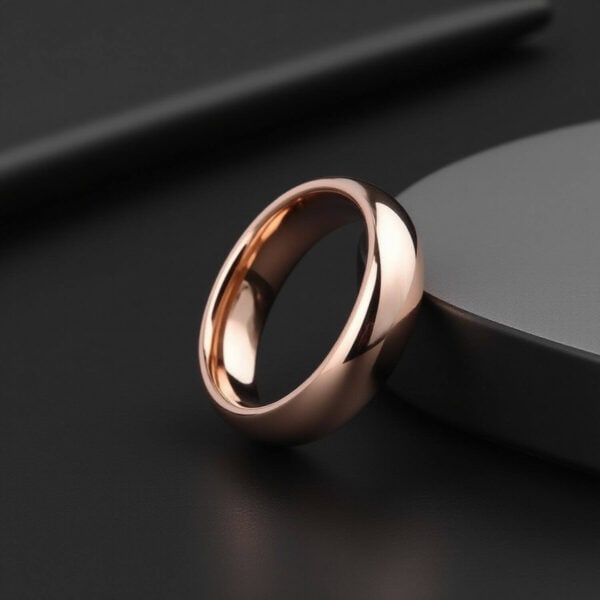 Rose Gold Ring for Men polished traditional modern style design