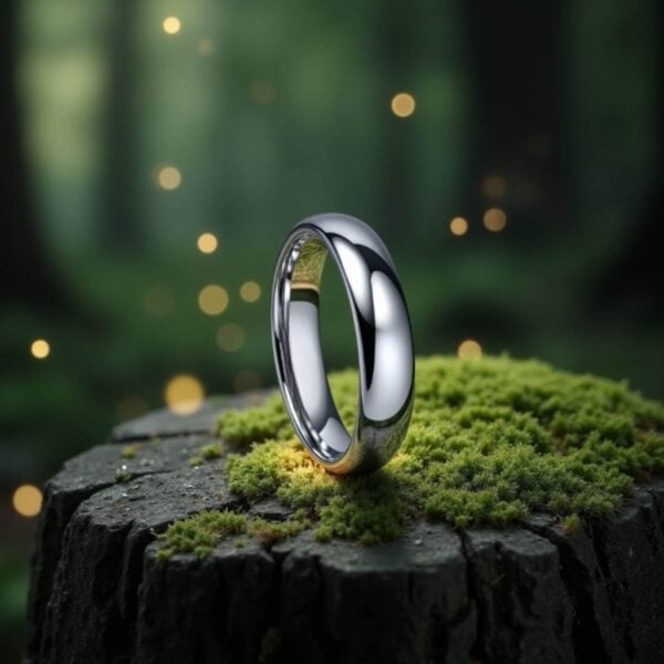 Silver Tungsten Male Ring - Promise Ring for Men