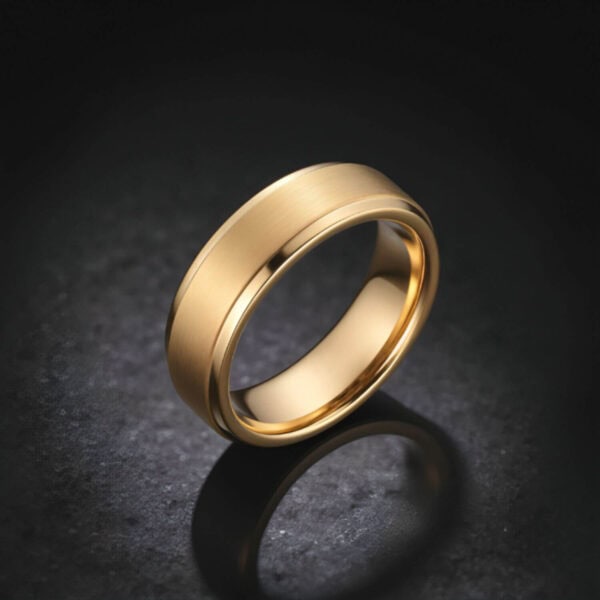 Gents Wedding Band in Gold Tungsten