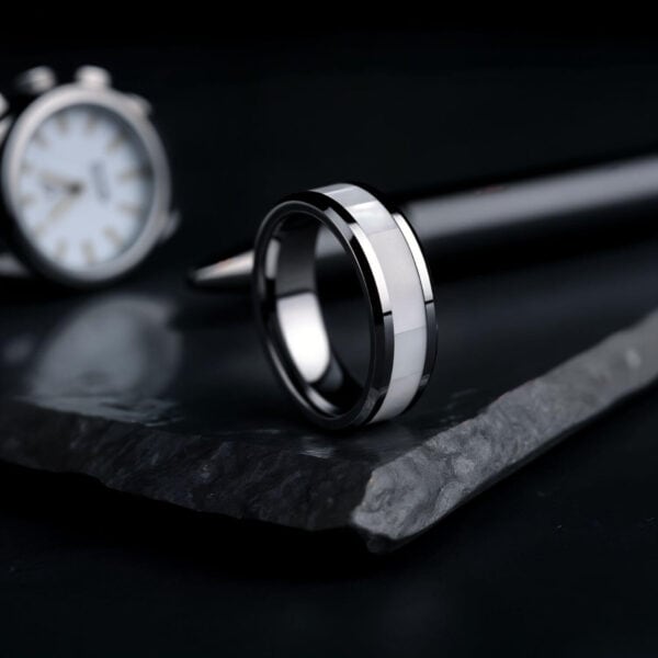 Mens Fashion Statement Tungsten Ring