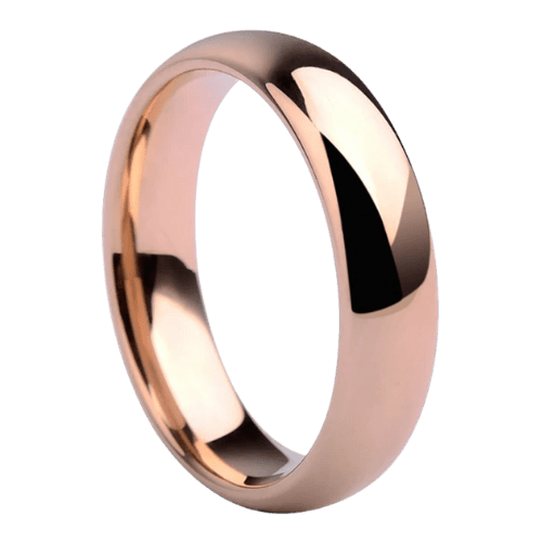 rose gold mens ring wedding anniversary engagement band 6mm tungsten polished in all sizes