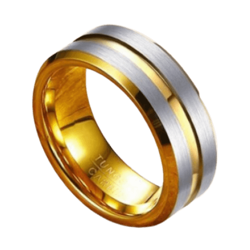 mens silver gold wedding engagement anniversary band 8mm tungsten in all sizes