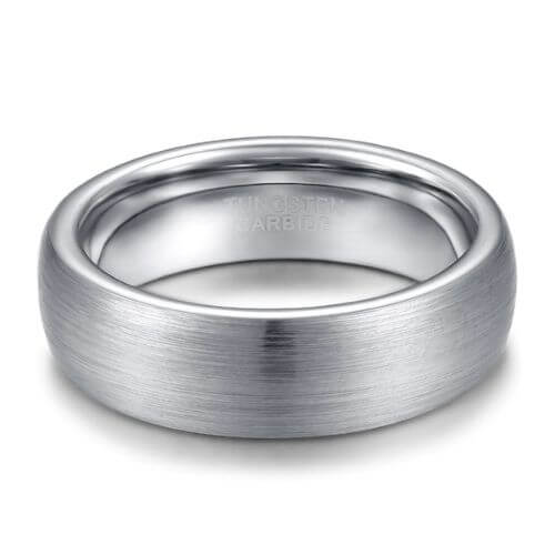 Brushed Silver Tungsten Ring for Men modern style traditional design