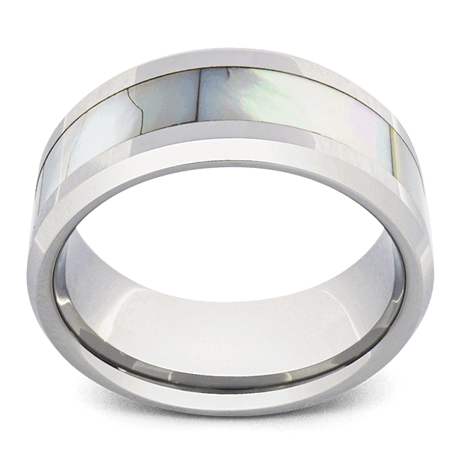 Men's Ring - Mother-of-Pearl set in Tungsten Carbide