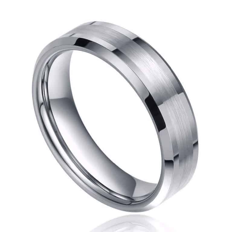 Picture of silver tungsten ring for men