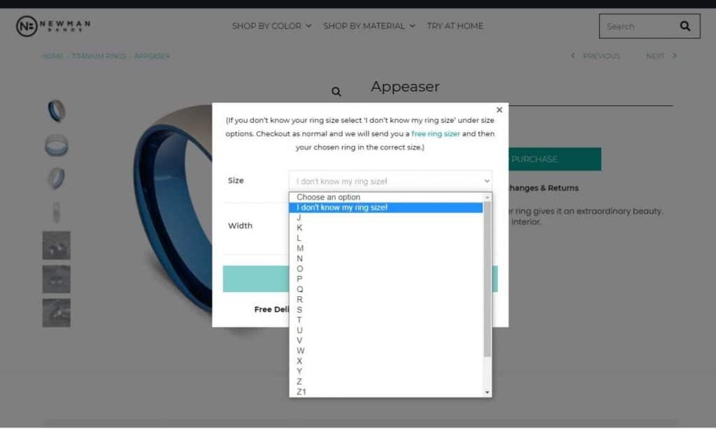ring sizer select size