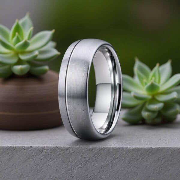Mens tungsten ring with brushed finish - mans wedding band