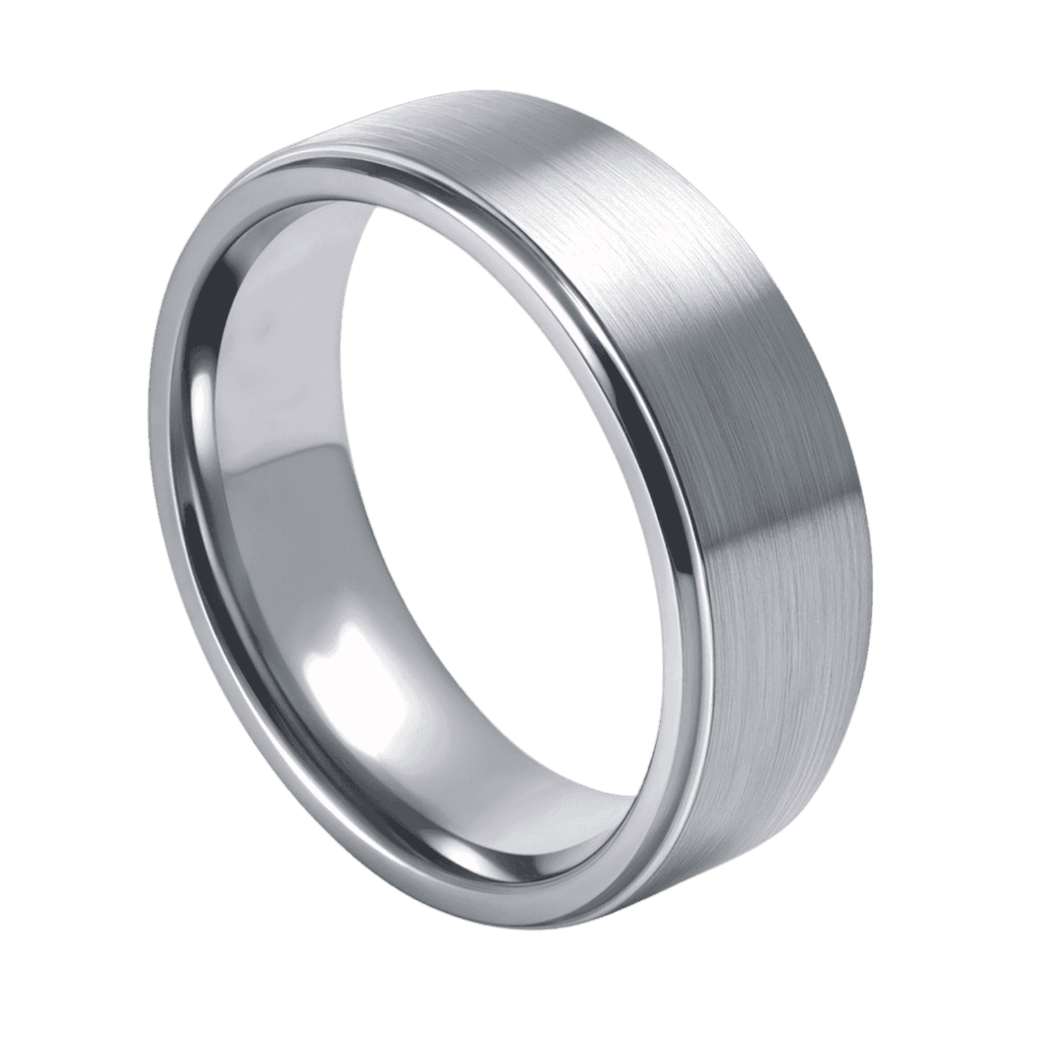 An impressive mens titanium ring. This silver ring for him is perfect as both a mans wedding ring or as a gents fashion statement ring.