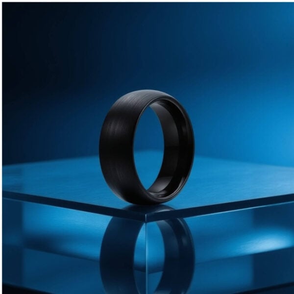 Promise band for Men - Tungsten - Clean simple Black fashion ring for gents