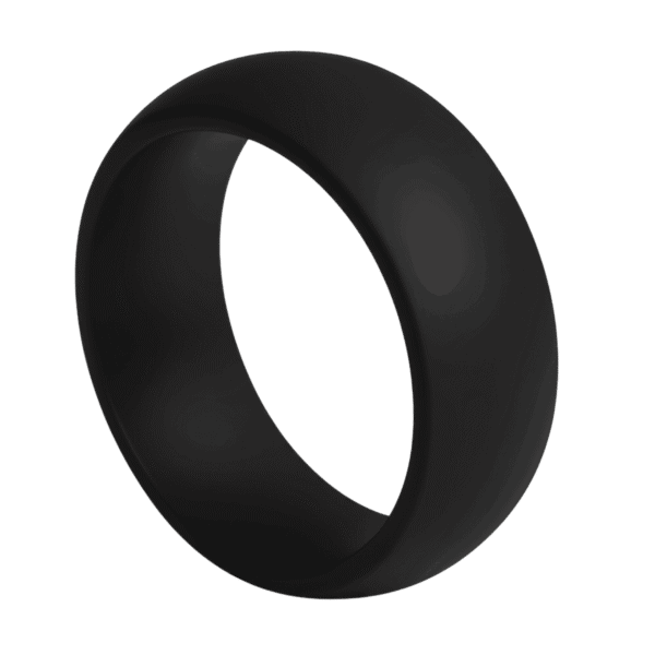 Silicone ring for men. This black silicone band is perfect for men with active lifestyles, flexible and excellent for everyday wear.