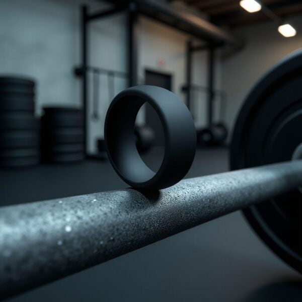 An all black gents silicone band. Perfect for everyday wear or when exercising.