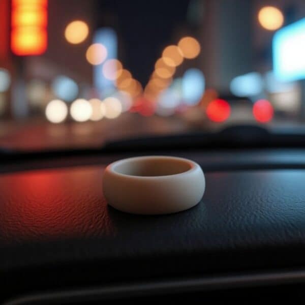 Mens silicone ring in elegant light grey. Suitable for wear in the gym or while exercising