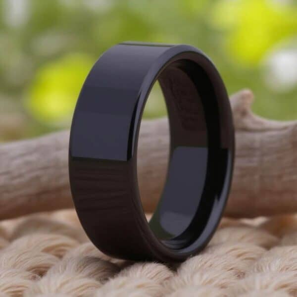 Gents Promise Ring - Polished Black Band