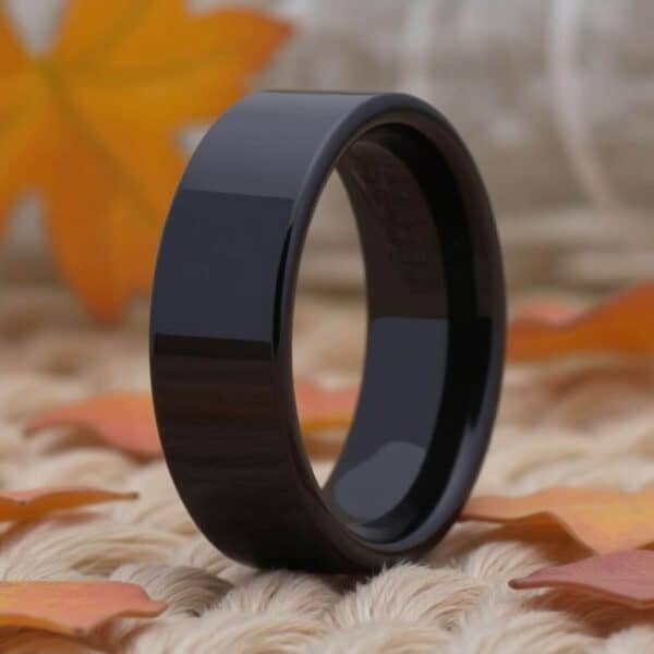 Mens Black Tungsten Ring