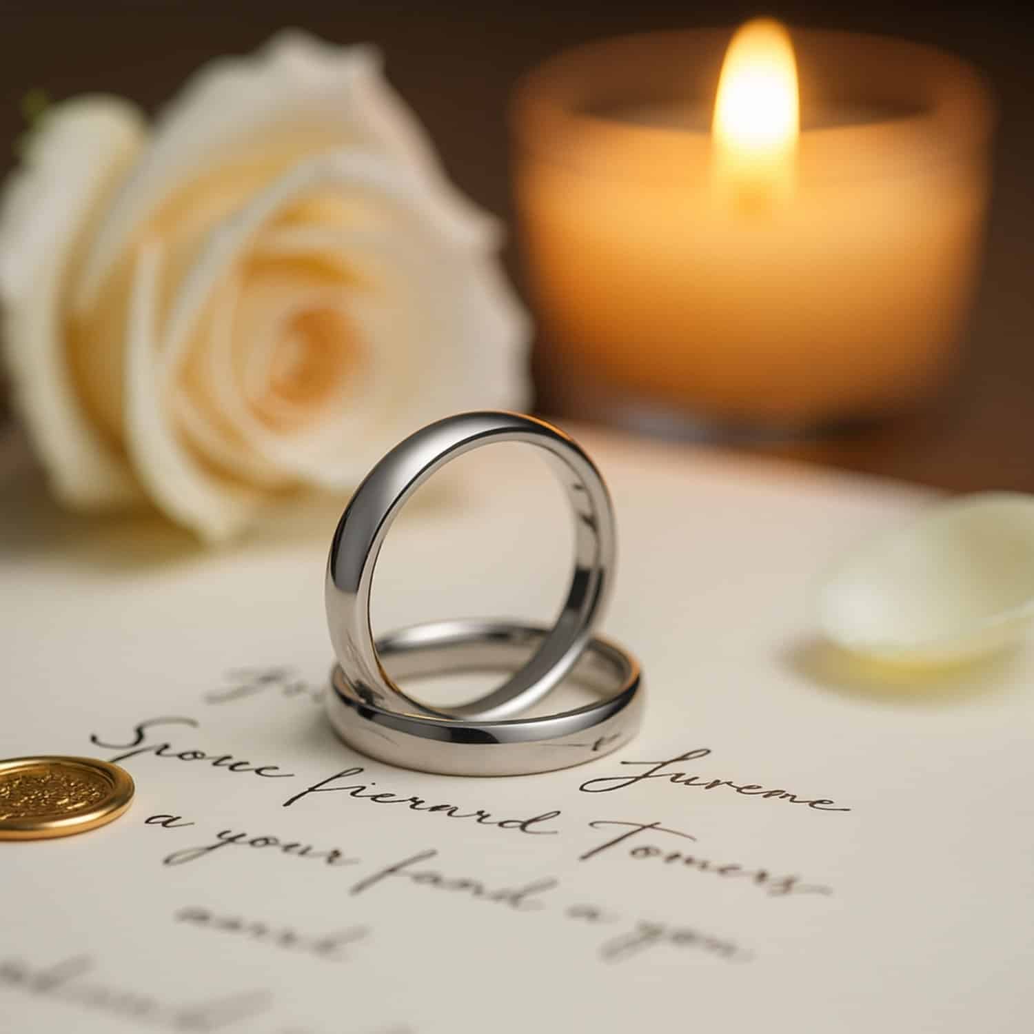 Polished silver titanium ring for men in 4mm slim style, elegant gents wedding band or eternity ring with polished edges.