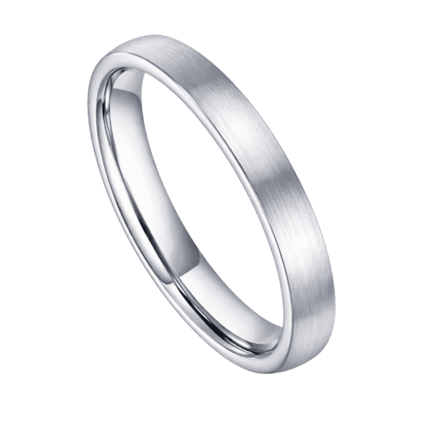 4mm slim silver titanium ring for men – mens wedding band, engagement or eternity ring with personalised custom ring engraving.