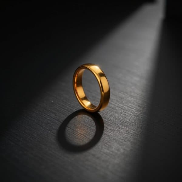 4mm thin gold tungsten ring for men, slim male wedding band or promise ring with option for custom engraving.