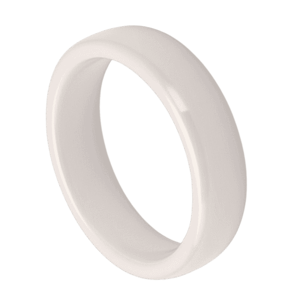 The Snow Drift white ceramic men’s ring — sleek 6mm wedding band, eternity ring, or statement ring for him with personalised engraving option.