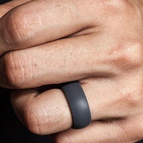 grey silcone ring for men on finger Charman
