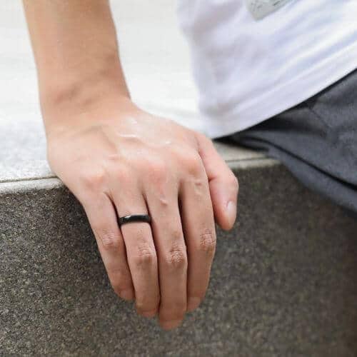 black ring for men on finger Mountaineer