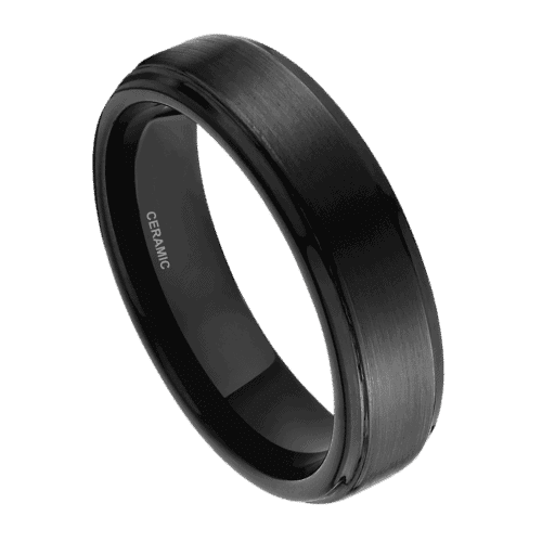 mens black ring in ceramic 6mm or 8mm modern wedding anniversary or engagement band in all sizes