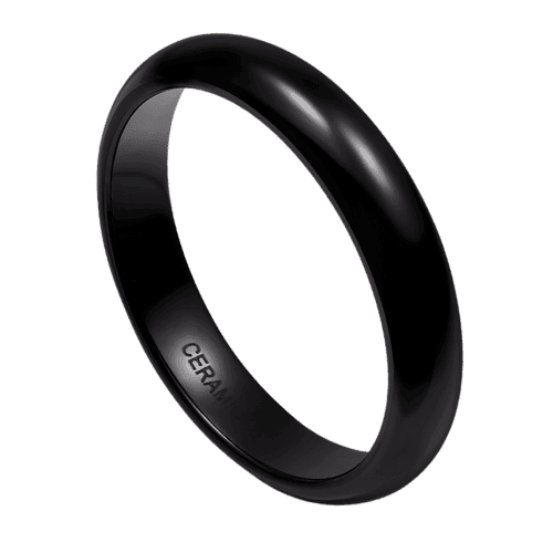 mens black ring thin modern wedding anniversary engagement band 4mm in all sizes